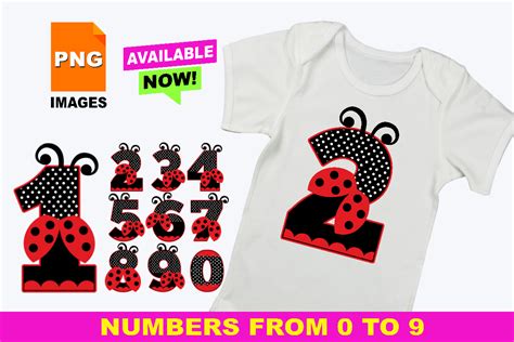 Ladybug Numbers 0 9 Clip Art Set Png Graphic By Claudia Atencio