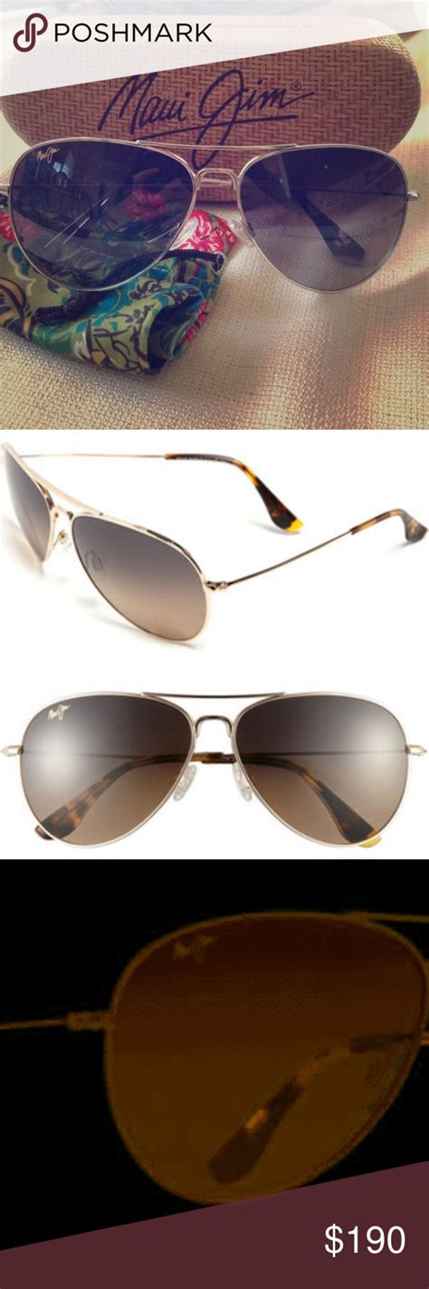 Maui Jim Aviator Maverick S Gold Bronze Lens Maui Jim Maui Jim Aviators Lens