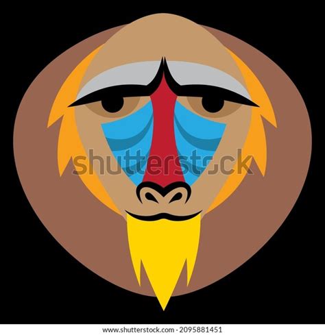 Cartoon Illustration Baboon Face Flat Design Stock Vector (Royalty Free) 2095881451 | Shutterstock