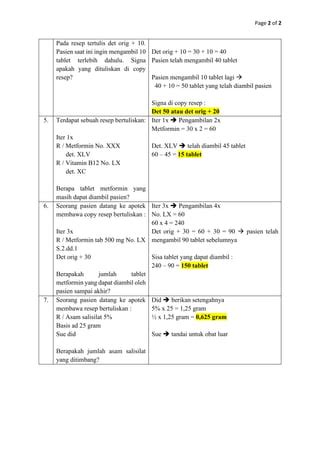 farmasetika pembahasan soal resep det iter  det orig