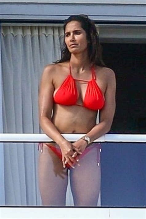 Padma Lakshmi In Red Bikini 2019 01 GotCeleb