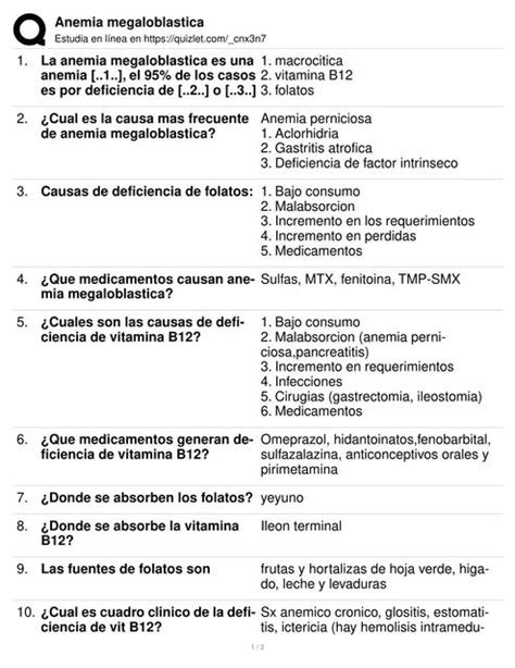 Anemia Megalobl Stica Alva Voss Udocz