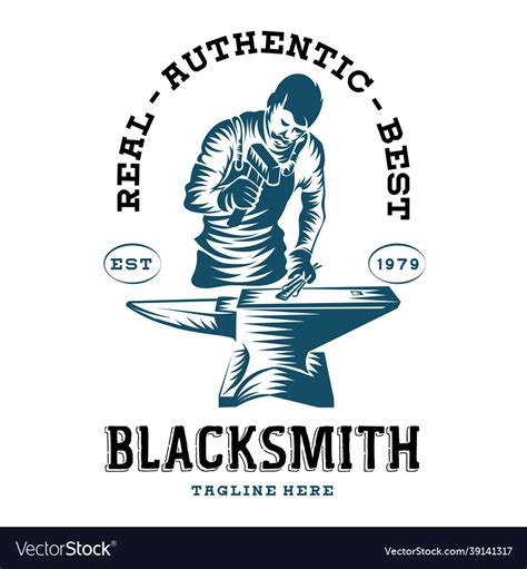 Blacksmith logo design Royalty Free Vector Image