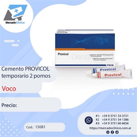 Cemento Provicol Temporario 2 Pomos Voco Mercado Clinico