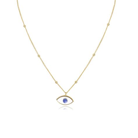 Evil Eye Mother Of Pearl Necklace By Lila Rasa Jewellery