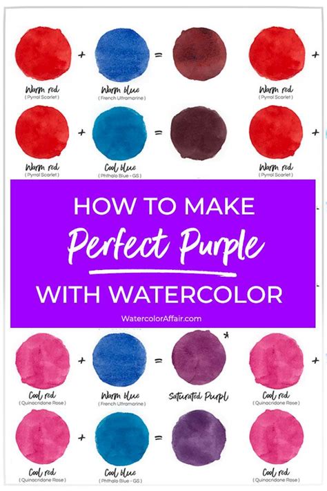 Purple Is A Tricky Color To Mix In Watercolor This Tutorial Shows How To Make Great Purples