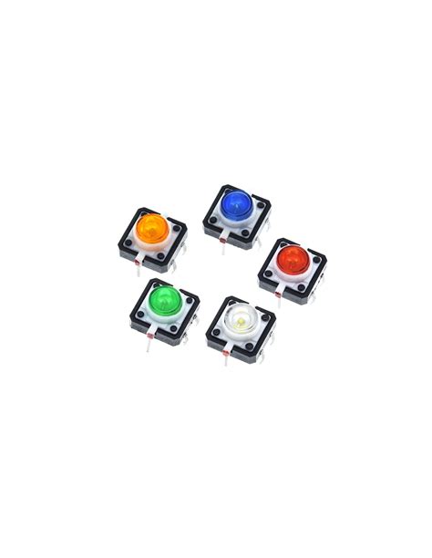 Bouton Poussoir Tactile Led X X Mm Rouge Vert Bleu Jaune