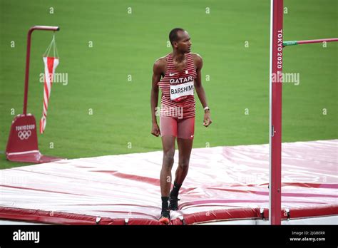 August 01st 2021 Tokyo Japan Mutaz Essa Barshim Of Qatar Reacts