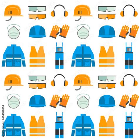 Flat Job Safety Equipment Vector Icons Set Safety Icon Equipment Job