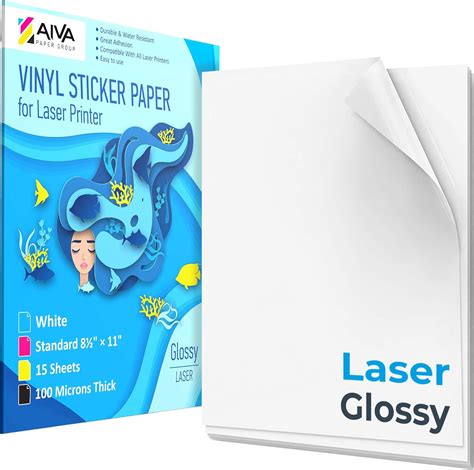 20 X A4 White Glossy Self Adhesive Sticky Silhouette Printable Sticker Paper Paper Crafts