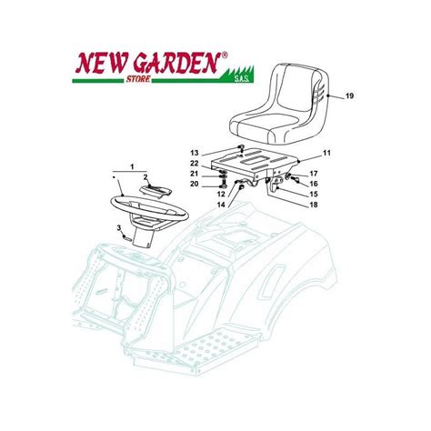 Exploded View Seat And Steering Wheel Cm J H Lawn Tractor Caste