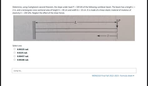 Solved Determine Using Castigliano S Second Theorem The Chegg