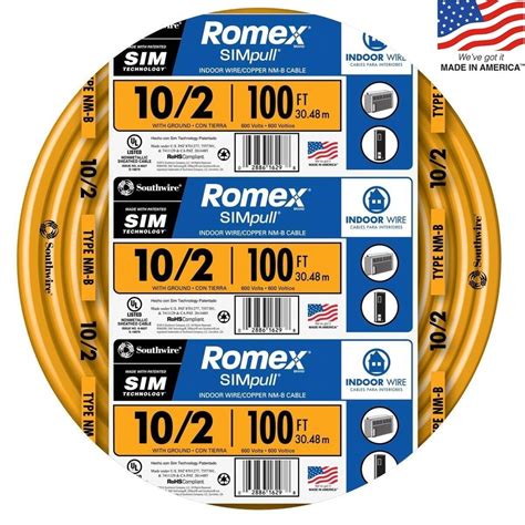 Shop Romex Simpull 100 Ft 102 Non Metallic Wire By The Roll At