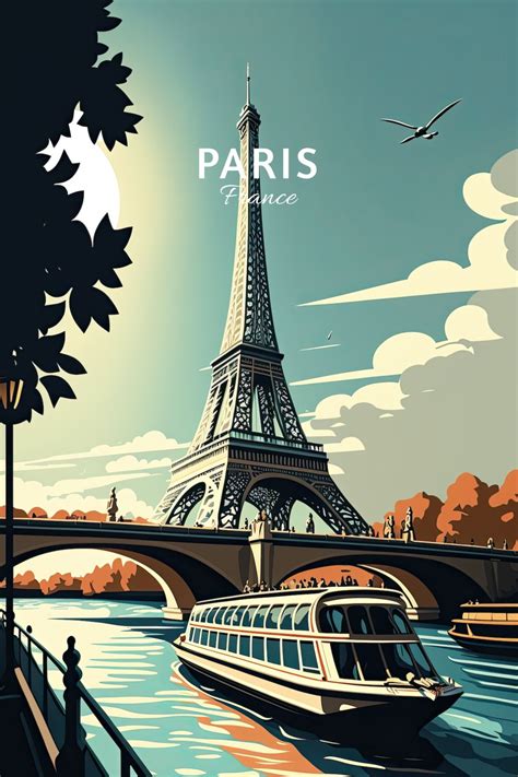 Affiche De Voyage De Paris Tour Eiffel Poster De Paris Etsy France En