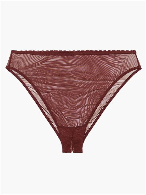 Mesh Crotchless High Leg Bikini In Red Savage X Fenty