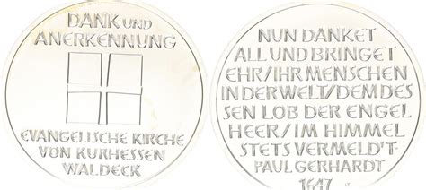 Deutschland Ehrenmedaille Evangelische Kirche Von Kurhessen Wa Medaille