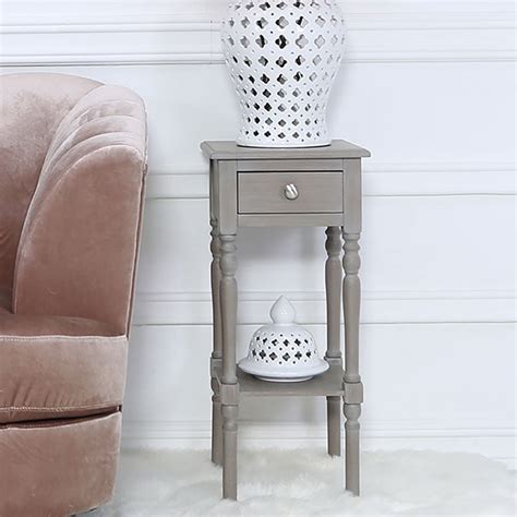 Arabella Taupe Wood Small 1 Drawer Telephone Table Side Table Picture