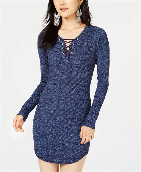 Planet Gold Lace Up Bodycon Sweater Dress Juniors S Walmart