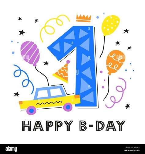 boy st birthday logo