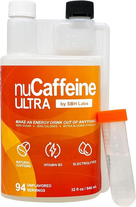 Nucaffeine Ultra | 94 Servings | Caffeine From Coffee Beans + Vitamin B3 + Electrolytes