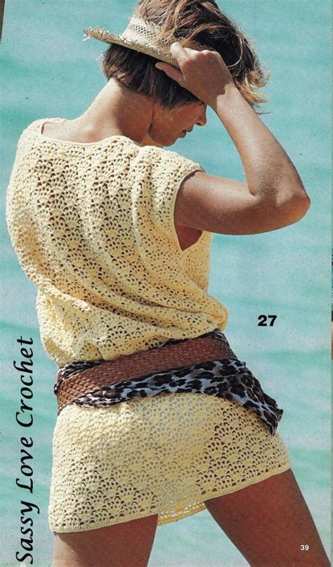 Crochet Beach Top Tunic PATTERN Bikini Bathing Suits Cover Up