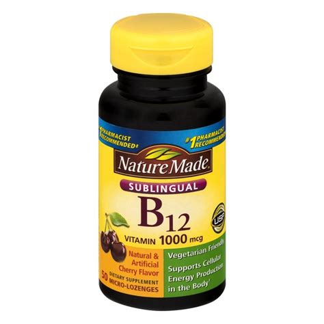 Nature Made Sublingual B12 Vitamin 1000 Mcg Dietary Supplement Micro Lozenges 50 Ct From Pick