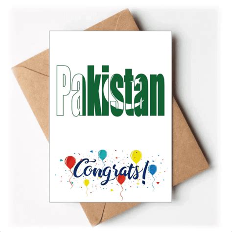 Pakistan Country Flag Name Wedding Cards Congratulations Greeting ...