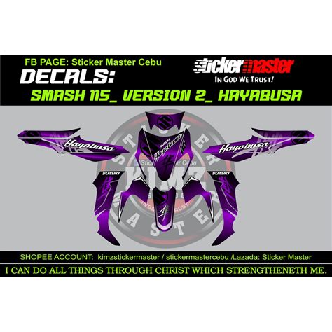 Smash Full Decals Hayabusa V Concept Violet Shopee Philippines