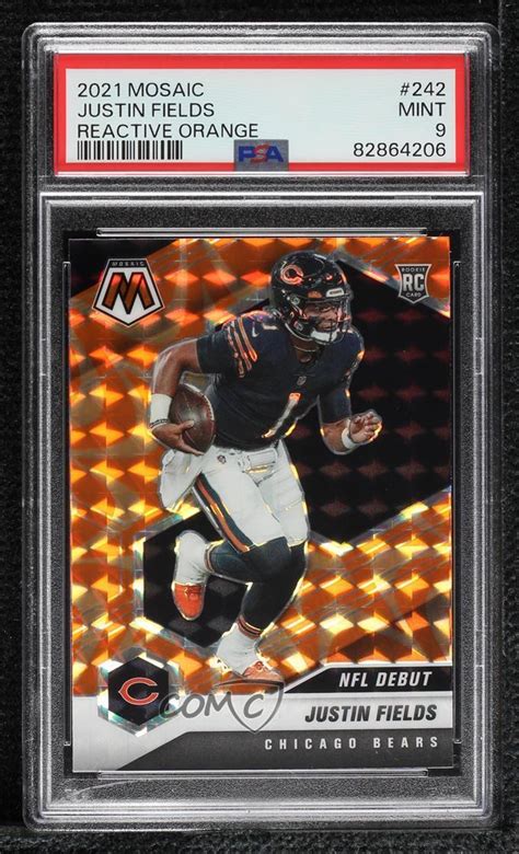 2021 Panini Mosaic NFL Debut Mosaic Reactive Orange Prizm 242 Justin