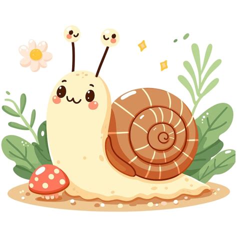 Premium Vector Cute Snail Vector Illustration On White Background