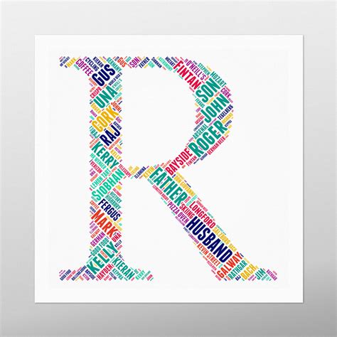 Letter By Wordbirdie Personalised Word Art Prints Birthday T