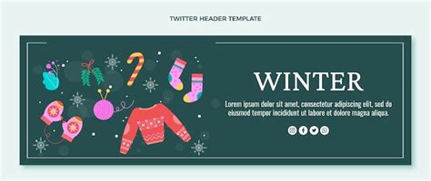 Free Vector Flat Winter Twitter Header