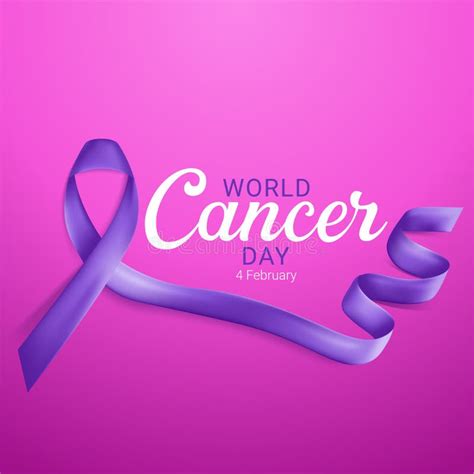 World Cancer Awareness Day Concept Banner Stock Vector Illustration