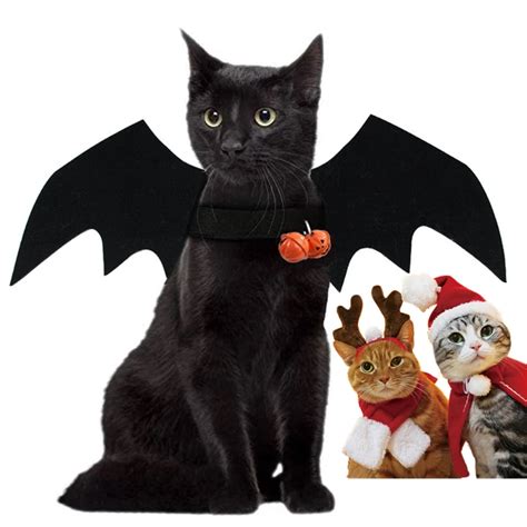 Halloween Gato Roupas Asas Morcego Engra Ado C O Traje Natal Santa Pet