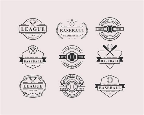 Vintage Baseball Team Logo Vintage Baseball Logo Vector Art Icons