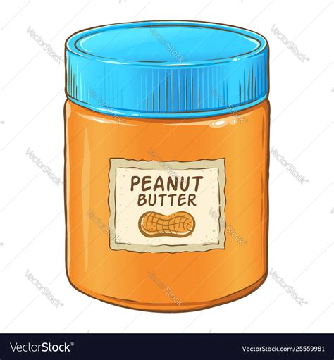 Peanut butter jar Royalty Free Vector Image - VectorStock