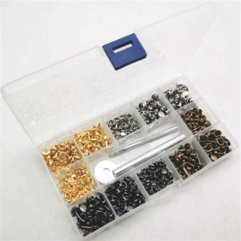 240Pcs Set Leather Rivets Rivet With 4Pcs Fixing Tools For Leather Coat