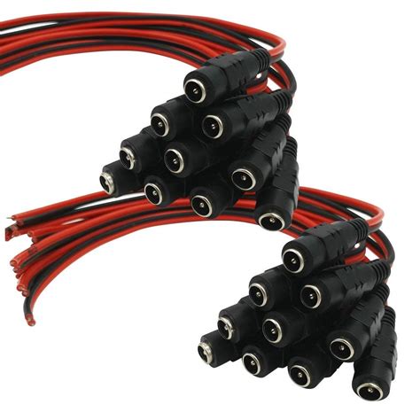 Buy HD 20 Pack Female Power Pigtail DC 5 5mm X 2 1mm Connectors