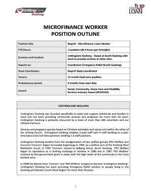 Fillable Online MICROFINANCE WORKER Fax Email Print PdfFiller