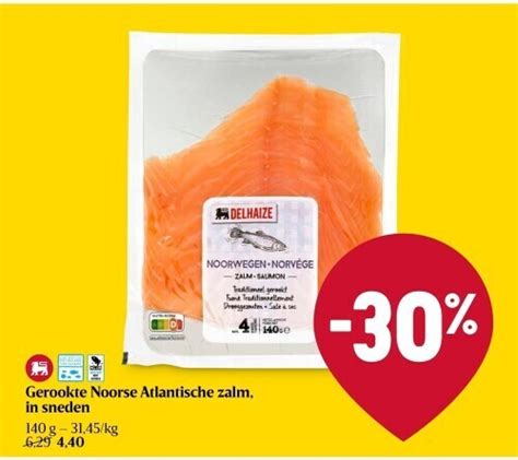 Gerookte Noorse Atlantische Zalm In Sneden Promotie Bij Delhaize