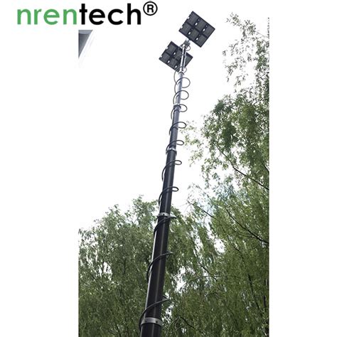 12m Pneumatic Telescopic Mast Lighting Tower For Firetruck Illumination