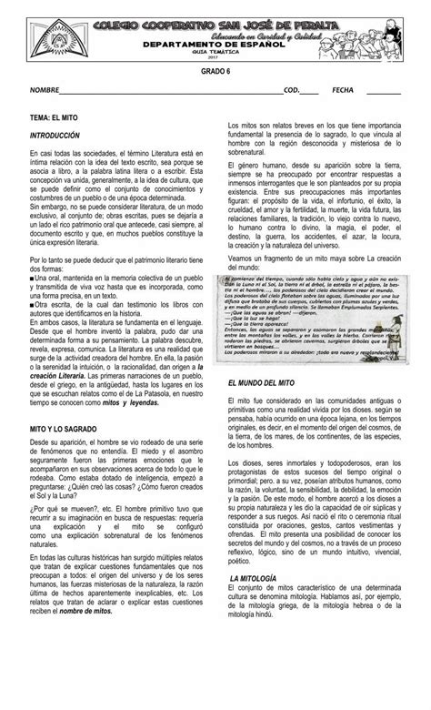 PDF GRADO 6 2017 07 10 Es importante estudiar la mitología porque