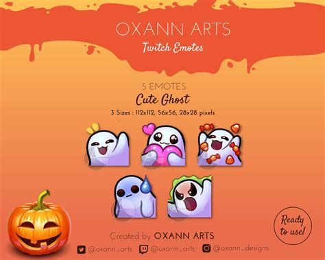 Halloween Emote Pack X Cute Ghost Emotes For Twitch And Etsy Canada