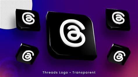 Premium PSD | Threads app 3d logo icon set