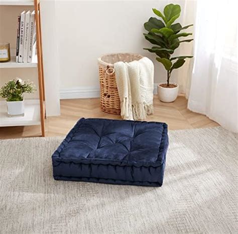 Amazon.com: Sweet Home Collection Floor Pillow Large Square Tufted Decorative Cushion. Faux ...