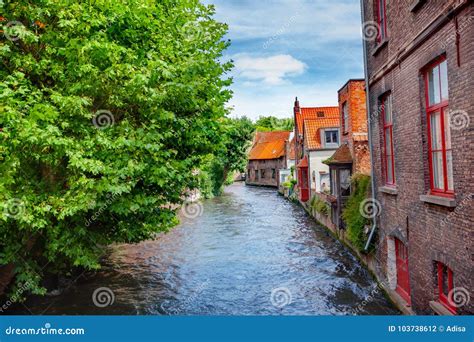 Canals of Brugge, Belgium stock photo. Image of famous - 103738612