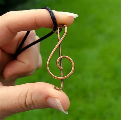 Hammered Copper Treble Clef Pendant Folksy