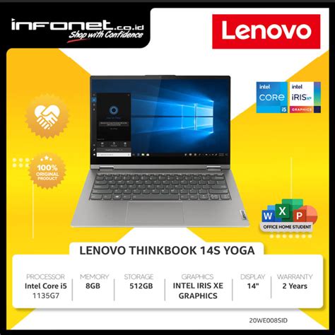 Jual LENOVO THINKBOOK 14S YOGA ITL I5 1135G7 8GB 512GB INTEL IRIS XE 14