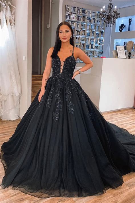 Black Ball Gown With Sleeves