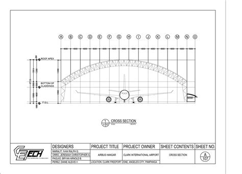 Hangar Airbus Architectural Plans - CETech | Civil Engineering Innovations